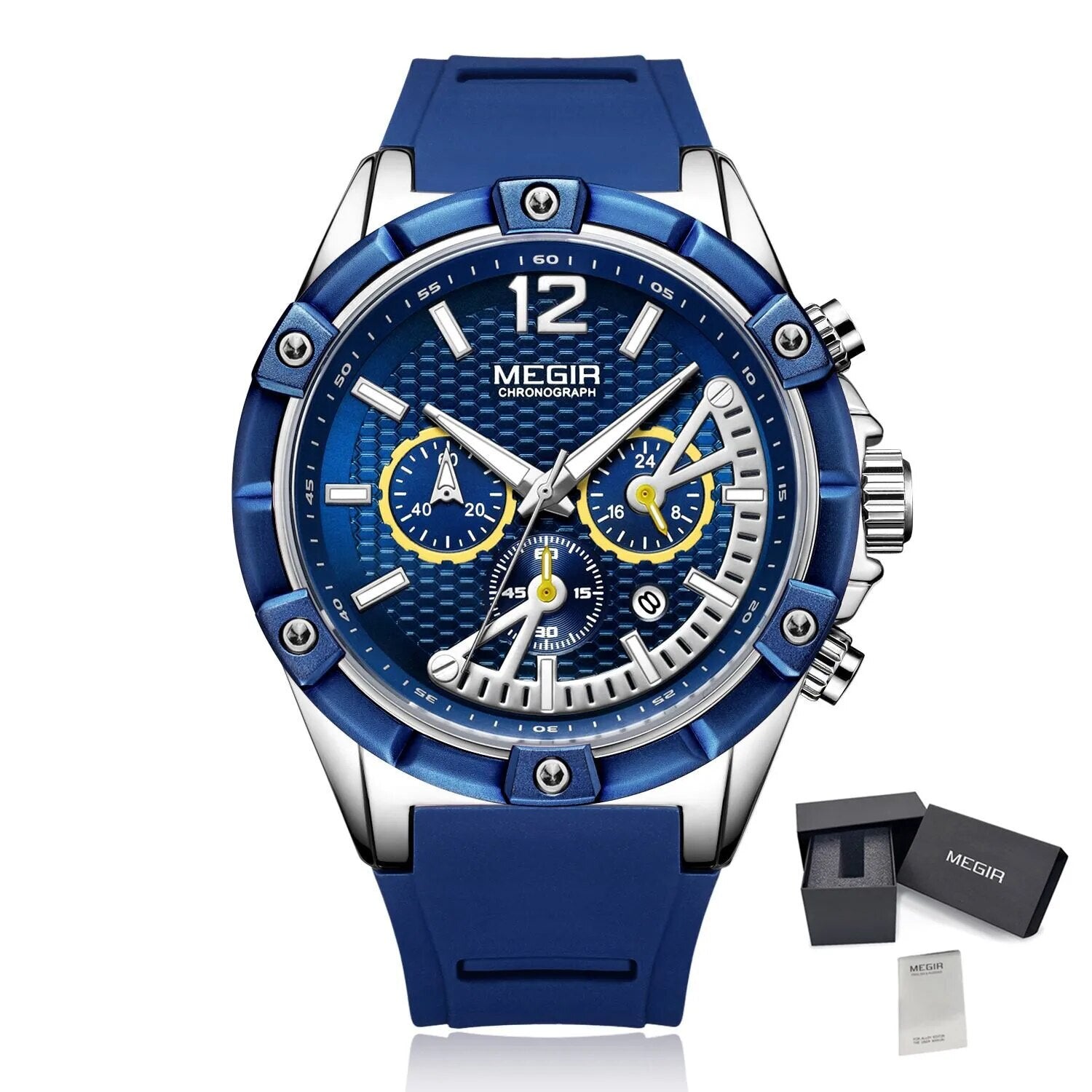 MEGIR | Montre Homme Sport Militaire | Chronographe | Silicone