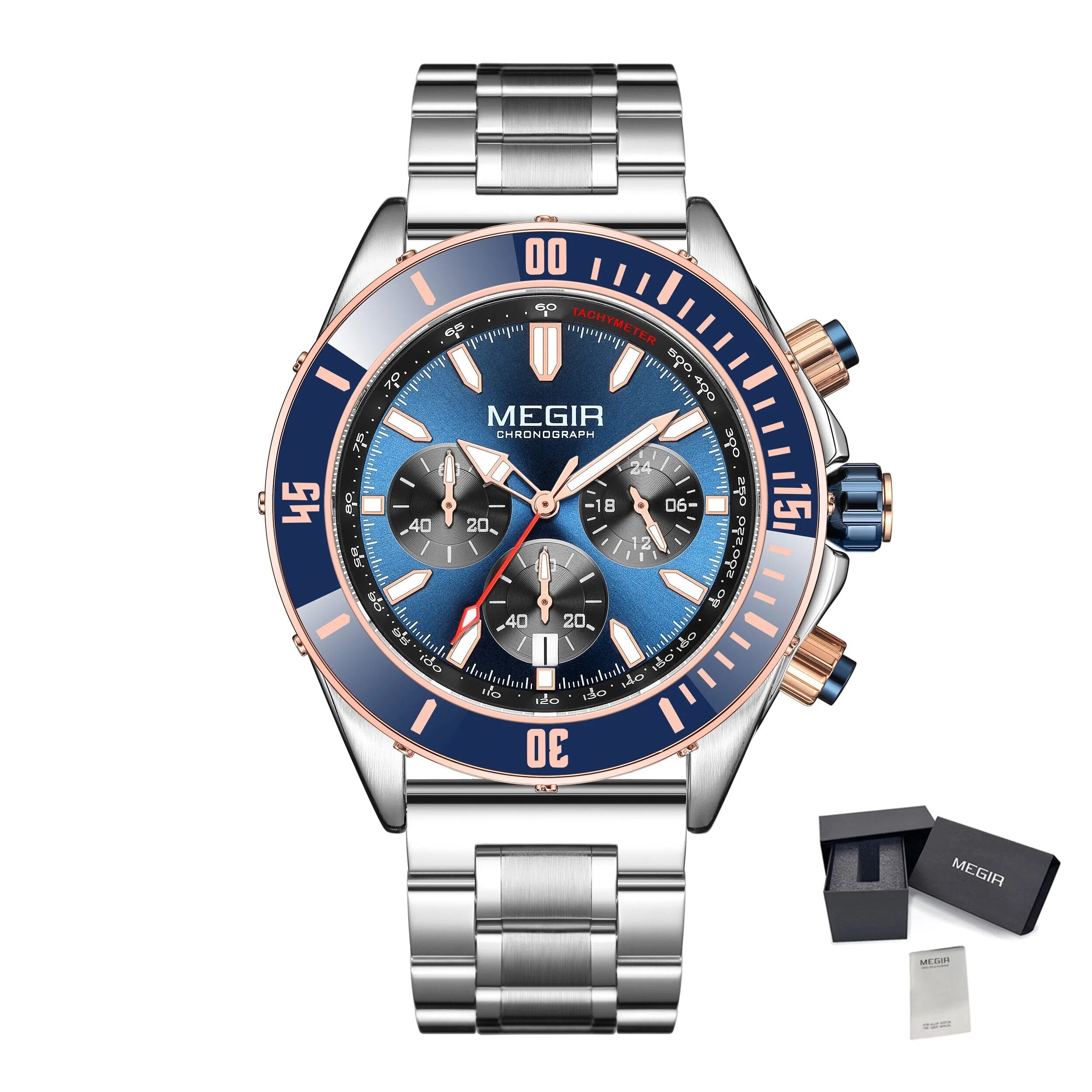 MEGIR | Montre Homme Quartz Militaire | Chronographe | Étanche