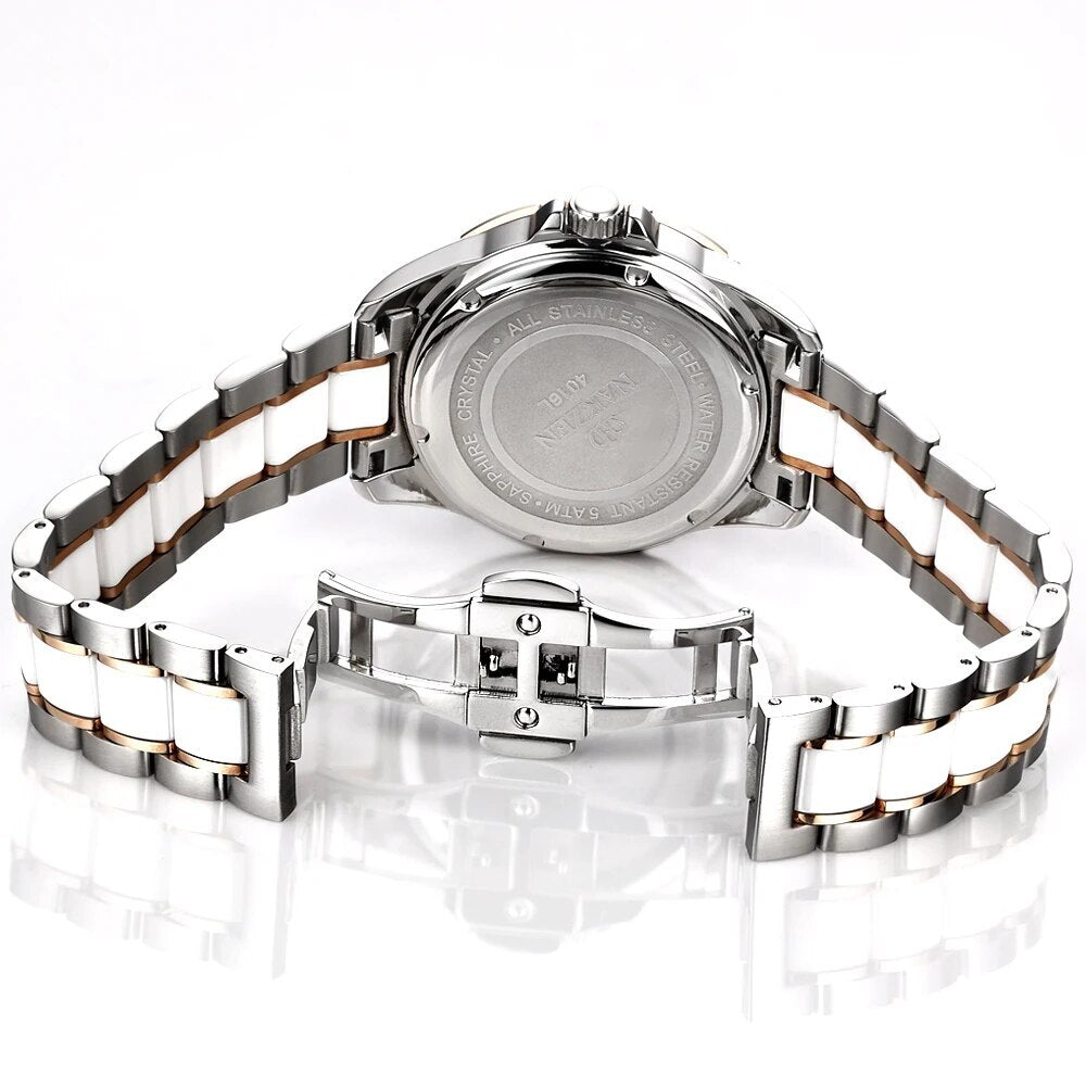 NAKZEN | Montre Femme Céramique | Quartz & Diamant | Luxe