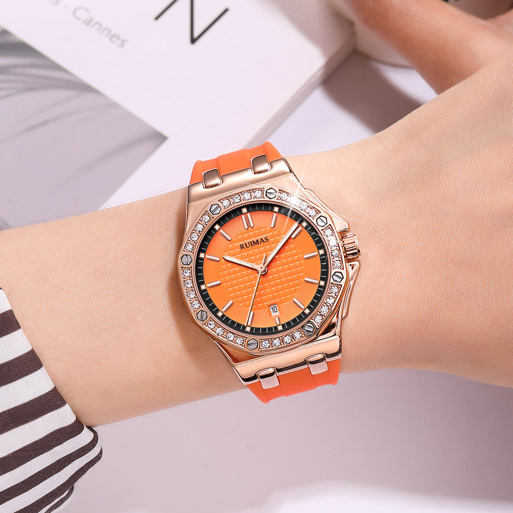 RUIMAS | Montre Femme Quartz | Diamant & Grand Cadran | Élégante