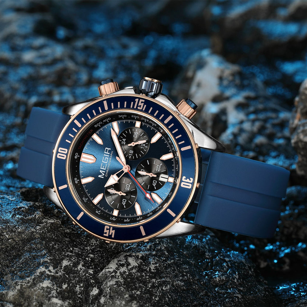 MEGIR | Montre Homme Quartz Militaire | Chronographe | Étanche