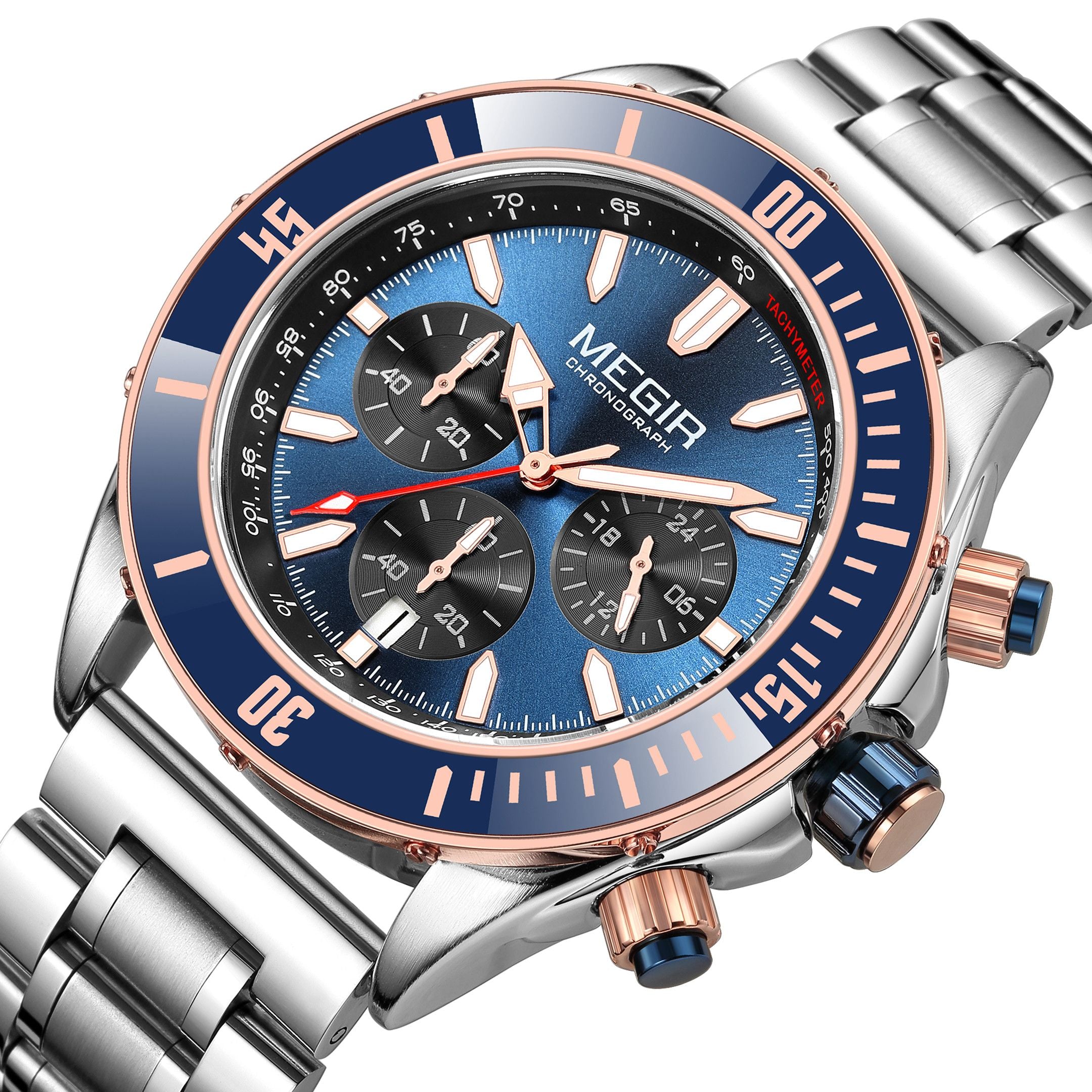 MEGIR | Montre Homme Quartz Militaire | Chronographe | Étanche
