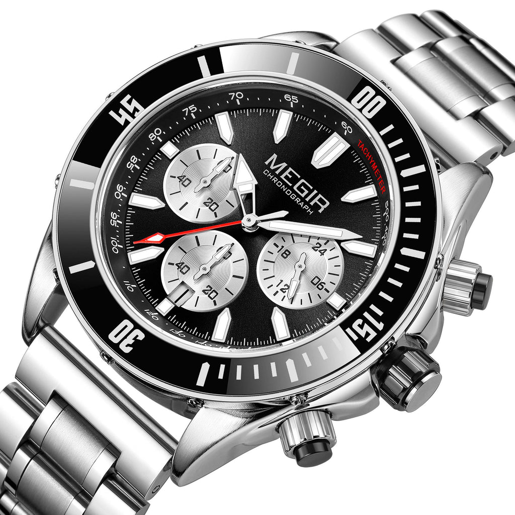 MEGIR | Montre Homme Quartz Militaire | Chronographe | Étanche
