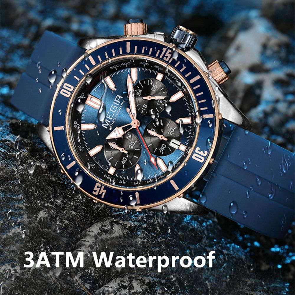 MEGIR | Montre Homme Quartz Militaire | Chronographe | Étanche