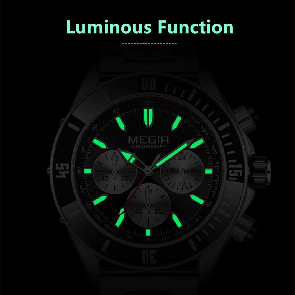 MEGIR | Montre Homme Quartz Militaire | Chronographe | Étanche