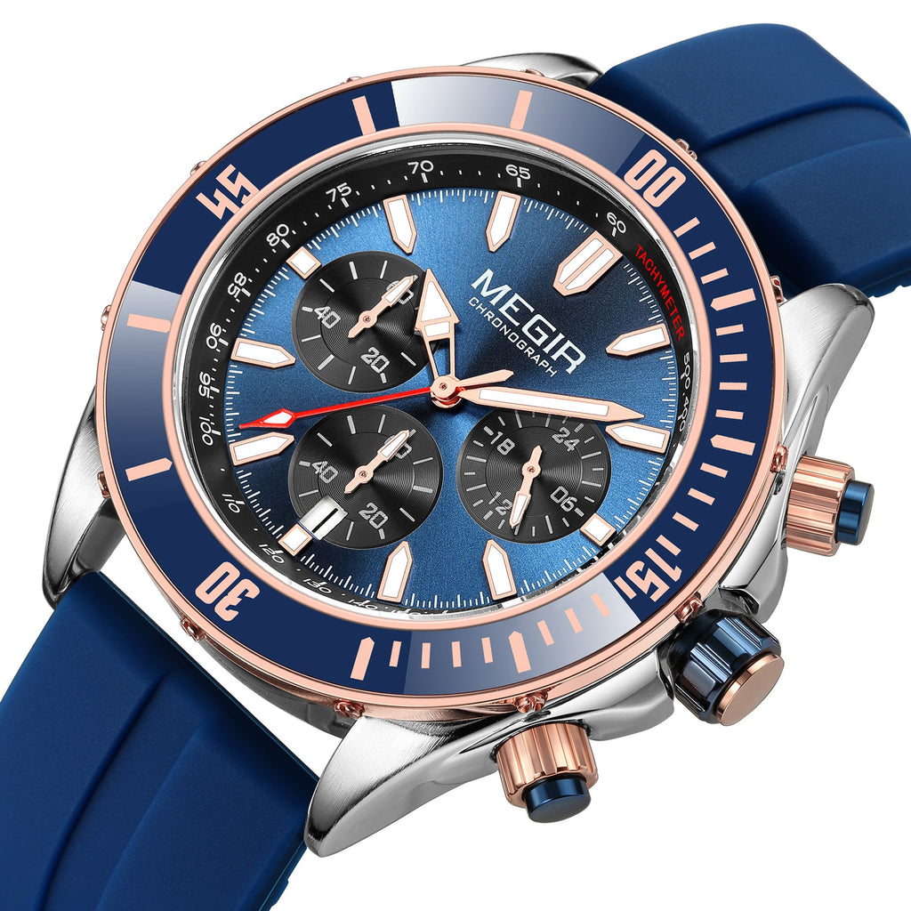 MEGIR | Montre Homme Quartz Militaire | Chronographe | Étanche