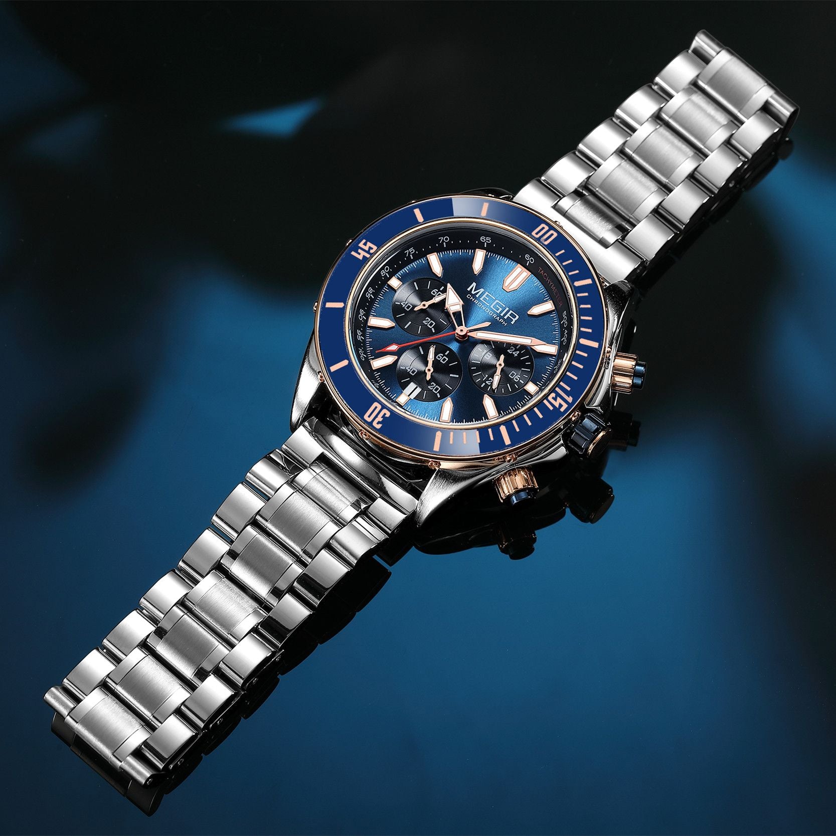 MEGIR | Montre Homme Quartz Militaire | Chronographe | Étanche