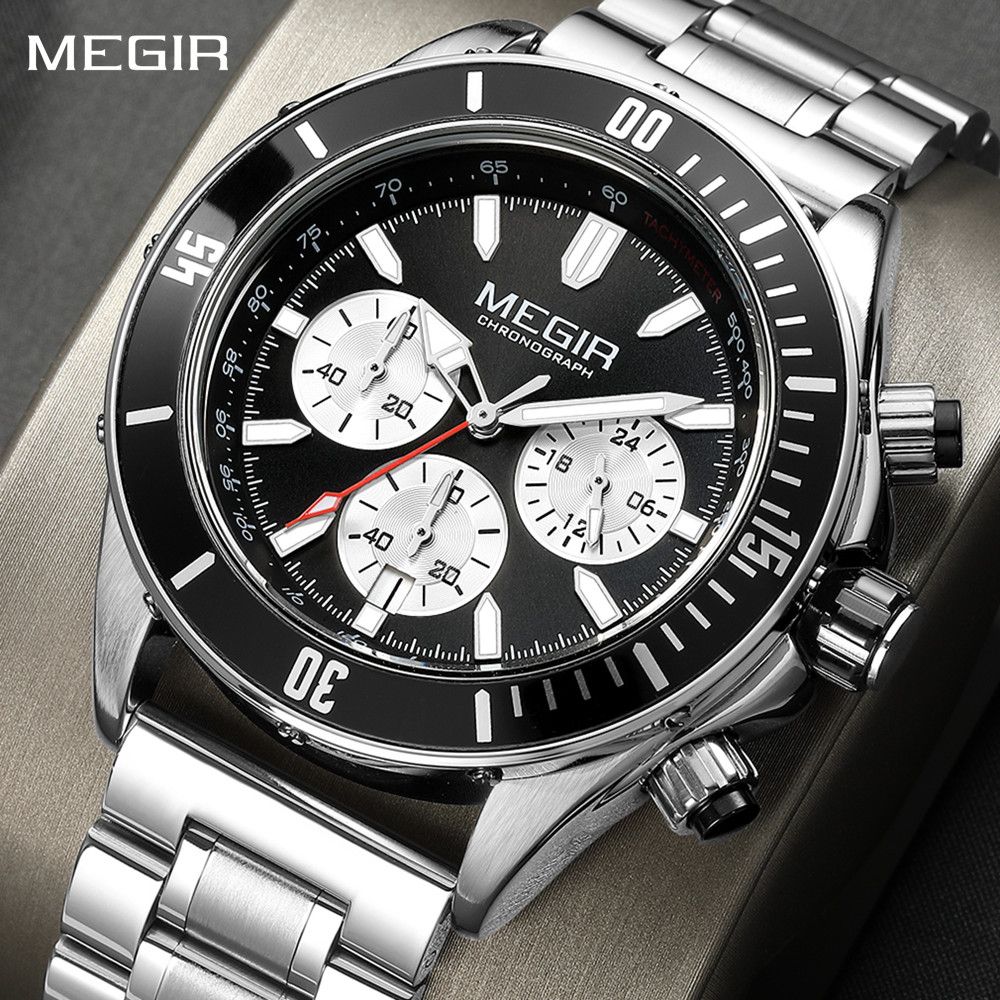 MEGIR | Montre Homme Quartz Militaire | Chronographe | Étanche