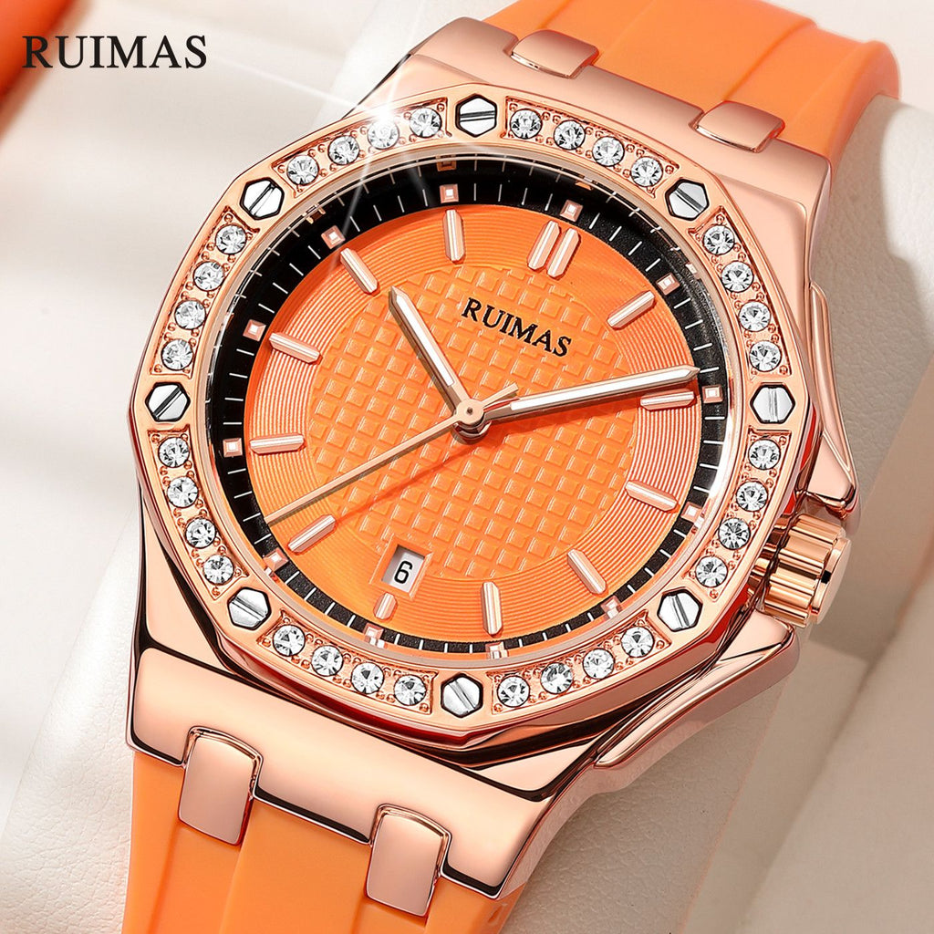 RUIMAS | Montre Femme Quartz | Diamant & Grand Cadran | Élégante
