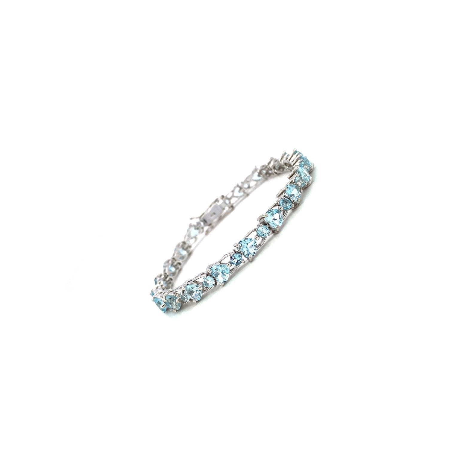 Bracelet Femme | Aigue-Marine & Argent Sterling 925 | Modèle 4