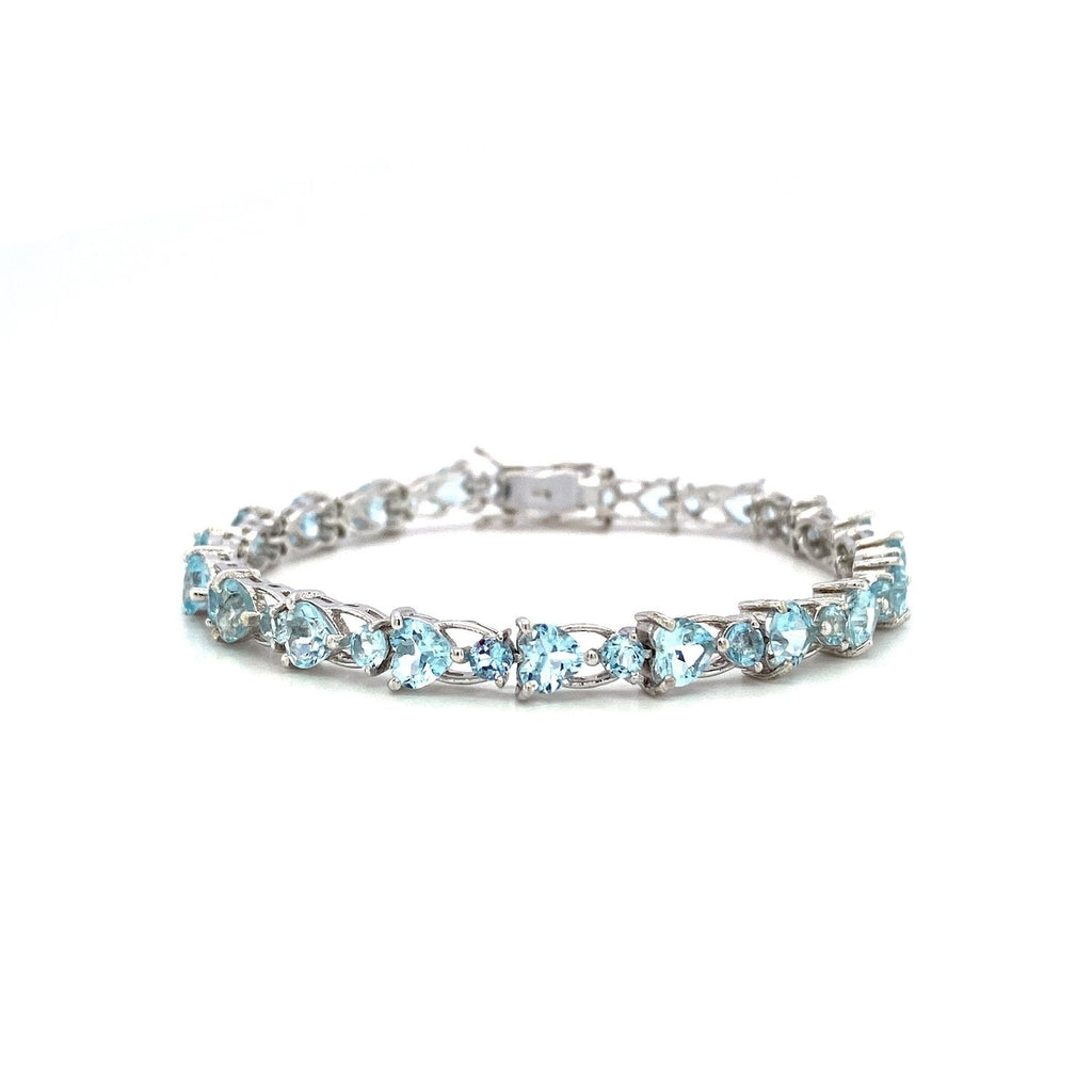 Bracelet Femme | Aigue-Marine & Argent Sterling 925 | Modèle 4