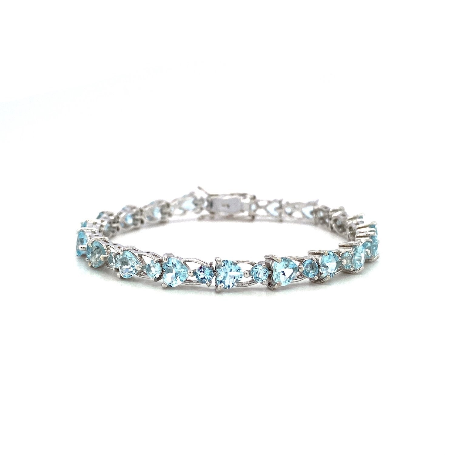 Bracelet Femme | Aigue-Marine & Argent Sterling 925 | Modèle 4