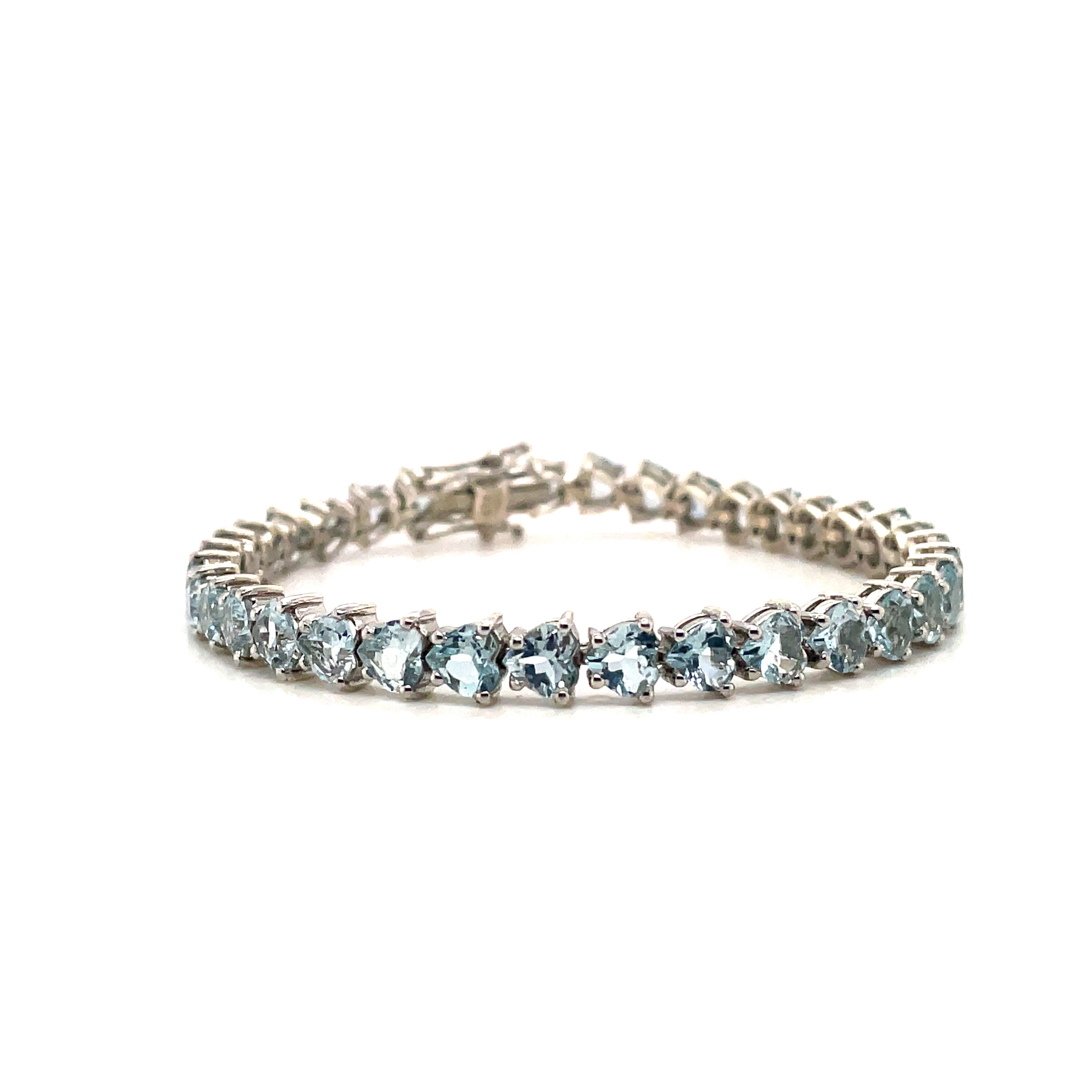 Bracelet Femme | Aigue-Marine & Argent Sterling 925 | Modèle 2